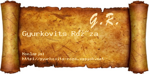Gyurkovits Róza névjegykártya