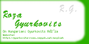 roza gyurkovits business card